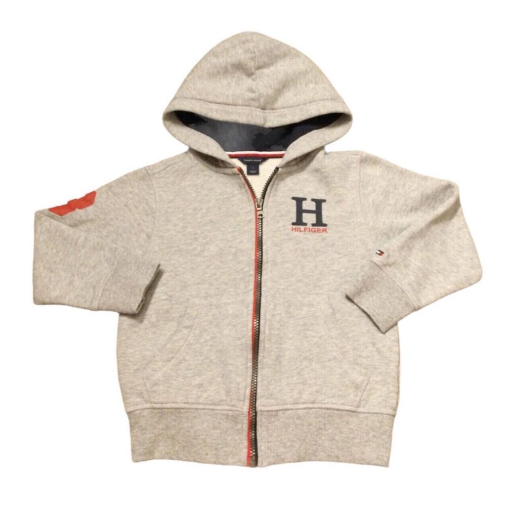 Sz 5 EUC TOMMY HILFIGER Hooded Zip Up Sweatshirt Jacket